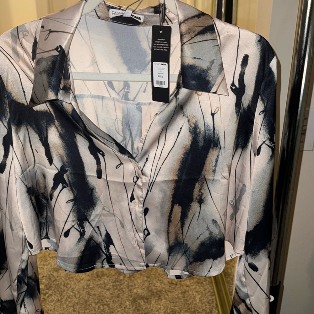 Cropped Button Up Shirt